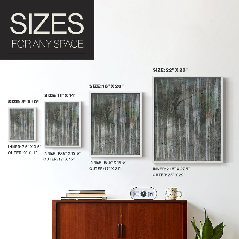 Birch Forest Abstracts II, reproduction encadrée - bois massif, Blanc, H 28 po x l 22 po