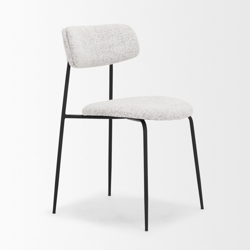 Freudenburg Matte Black Metal W/ Grey Fabric Dining Chair