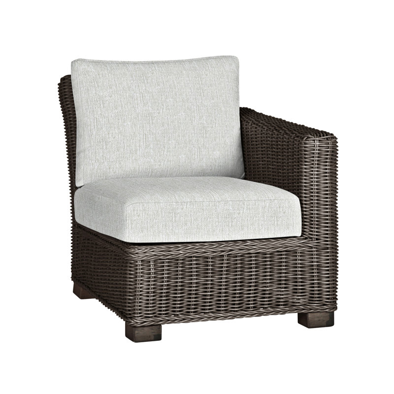 Canapé modulaire d'extérieur en résine tressée rustique N-Dura, Pas de soudure, Noir noyer, Perle Bali