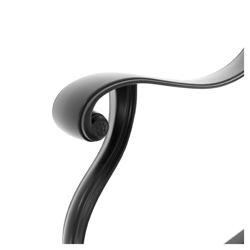 Ensemble de salle à manger 7 pièces en aluminium coulé toutes saisons avec 6 chaises pivotantes et une table rectangulaire, noir