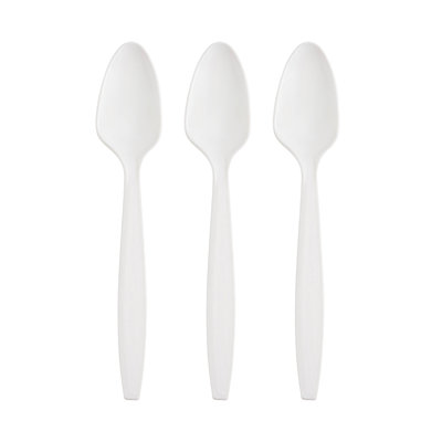 White Plastic Disposable Spoons