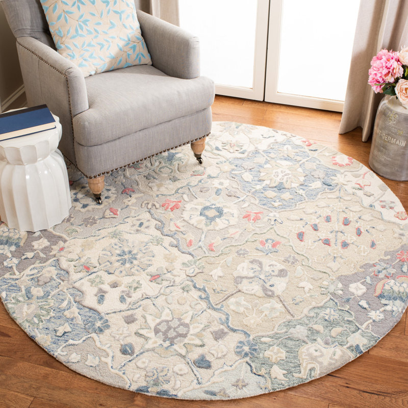 Tecumseth Hand Tufted Wool Oriental Rug, Round 6'
