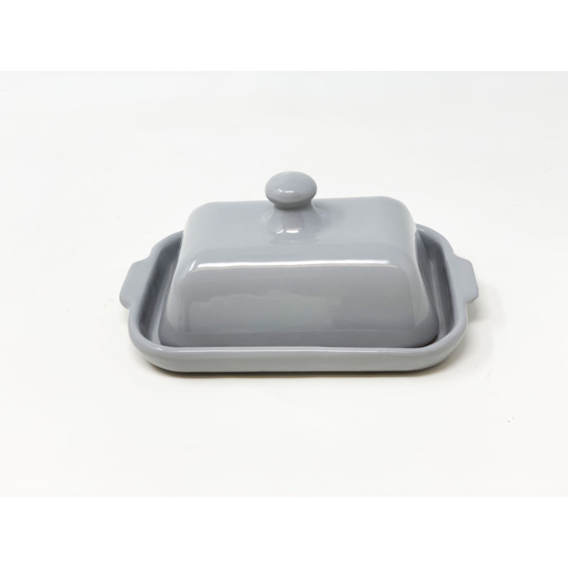 Cassiopeia Butter Dish with Lid, Pastel Gray
