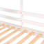 Lit simple au-dessus d'un lit superposé blanc - structure en bois de pin avec garde-corps pour une bonne nuit de sommeil et fenêtre en bois de construction stable-1829449312