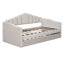 Lit de jour simple tapissier avec couchette, poches et ports USB-1730646469