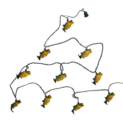 Kurt Adler Indoor/Outdoor UL 10-Light Bass Fish Light Set, 9ft