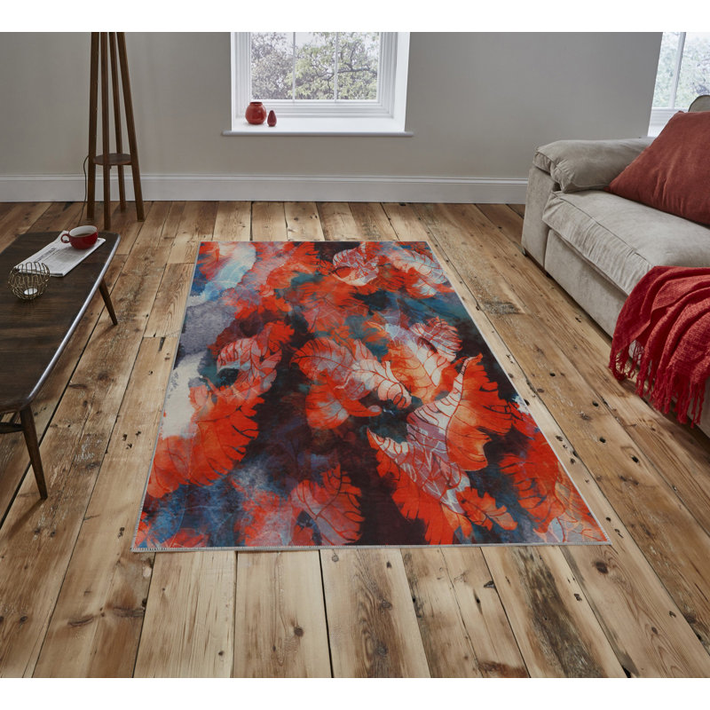 Premium Woven Carpet, 5.2 x 7.5 ft, 100% Polyester, Antibacterial, Non-Slip Underside, 0.3 in Pile Height | Machine Washable, 3D Digital Print | Perfect for Living Room, Bedroom & Office Décor