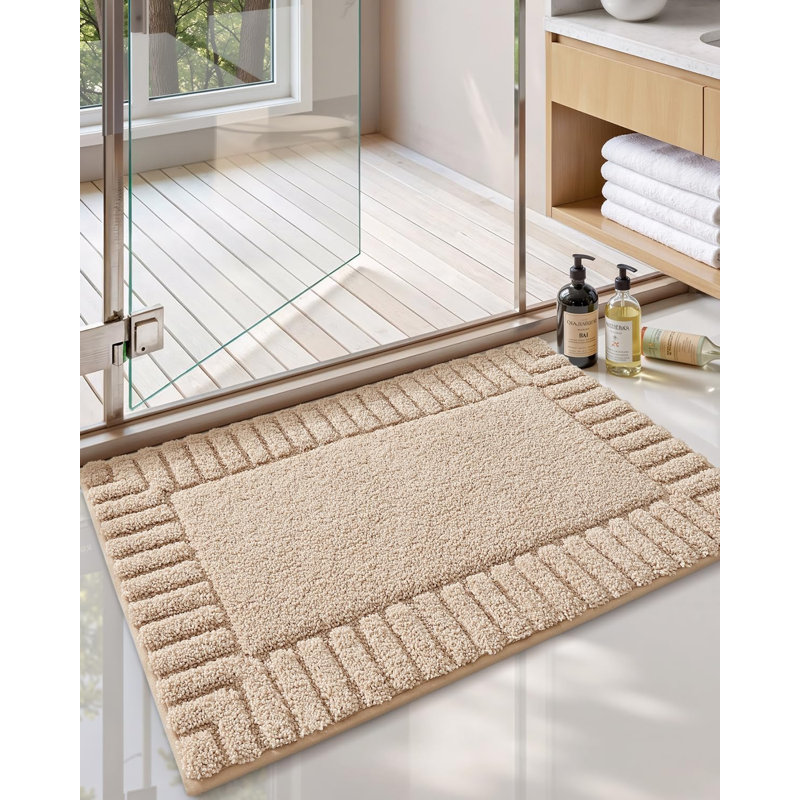 Tapis pour salle de bain en microfibre Kaziyah, 24" W x 60" L, Kaki