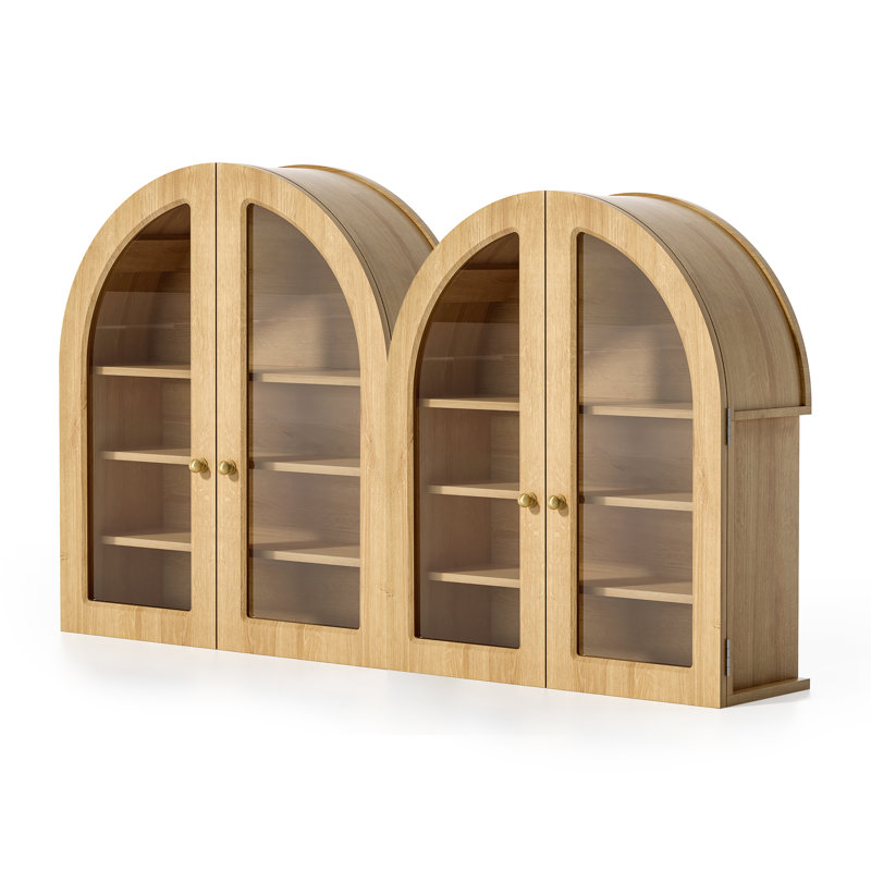 Armoire à pharmacie murale moderne avec tablettes réglables Modern Arch, Chêne, 2