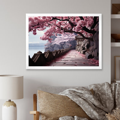 Japan Art Cherry Blossom Pink Path - Japan Art Framed Art