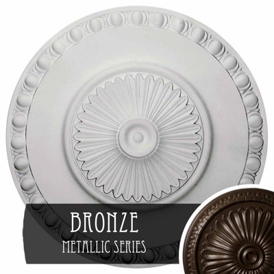 Endurathane Lyon Ceiling Medallion, 23 1/2"OD x 3 1/4"P (Fits Canopies up to 3 5/8"), Hand-Painted Bronze Finish
