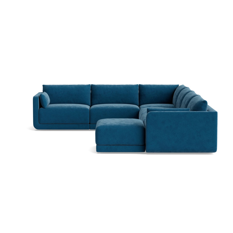 Eva Modular Sectional, Performance Velvet - Denim