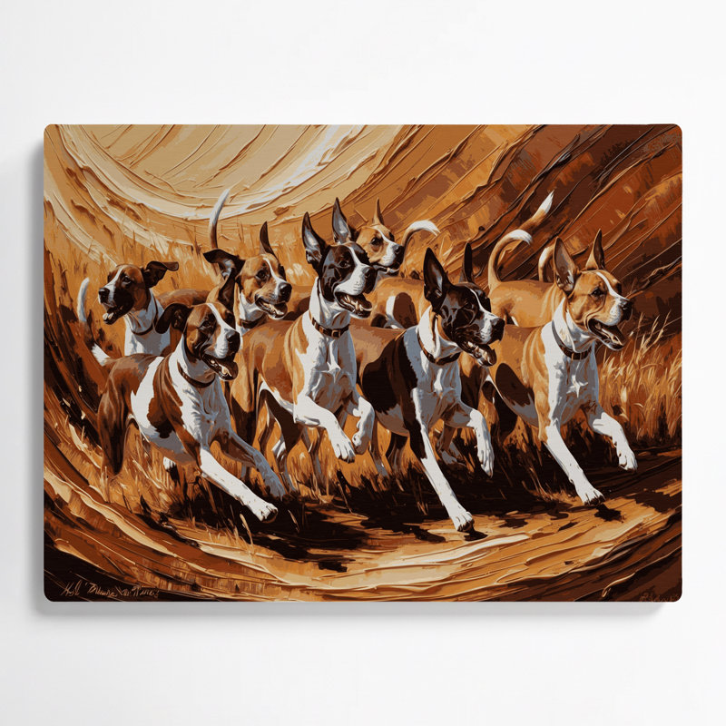 Chiens Basenji, art mural en métal brun, H 24 po x l 36 po