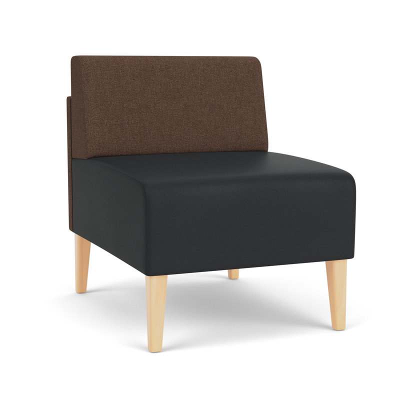 Chaise d'invité sans accoudoirs Luxe Lounge, Bois naturel, Archetype Café / Modène graphite