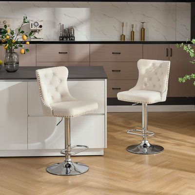 Tabouret de comptoir pivotant à hauteur réglable avec structure en métal