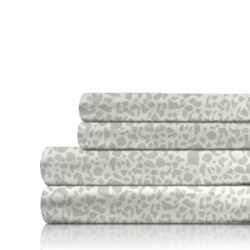 Ensemble de draps 100% coton 350 fils, Très grand, Gris