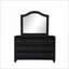 Ensemble de chambre à coucher - Grand moderne 5 pièces avec ports USB, pied de meuble télé, décorations en cristal | Bois robuste | Noir