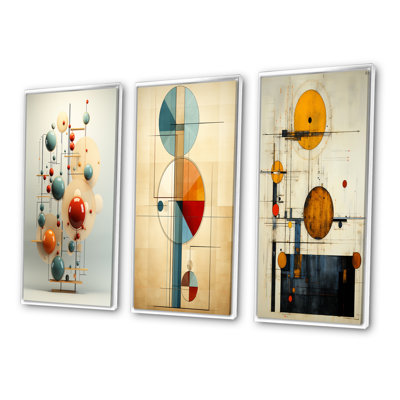 " Red And Blue Minimalism Pendulum " 3 - Pieces