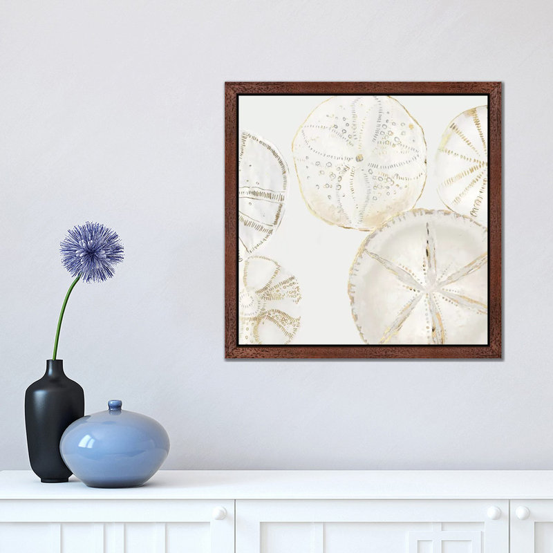 'Sea Patterns I' by Aimee Wilson - Floater Frame Graphic Art Print on Canvas, Brown Framed, 45.72 cm H x 45.72 cm W