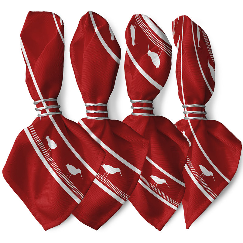 Chauntay Polyester Nautical & Coastal Napkins, Red
