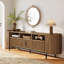 Console cannelée 70,86 "avec portes et tablettes coulissantes