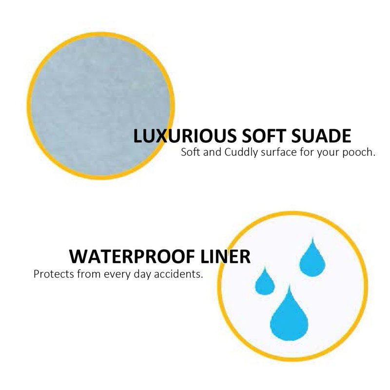 Lit pour chien de luxe rond en mousse à mémoire de forme Fala, Très grand (l 50 po x P 50 po x H 6 po), Gris