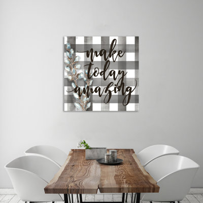 Buffalo Check: Make Today Amazing - impression sur toile tendue
