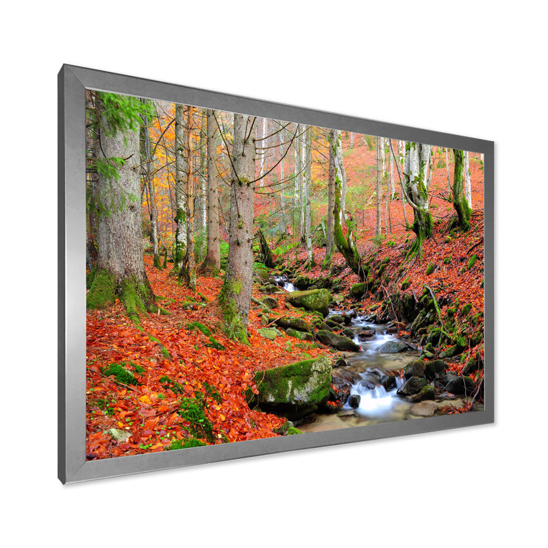 «Beautiful Autumn Forest Waterfall IV», art mural traditionnel sur toile, H 8 po x l 12 po x P 1,5 po