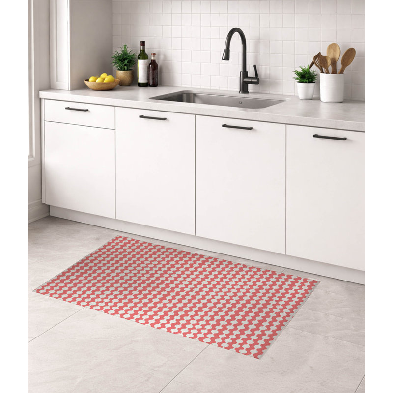 Tapis de cuisine Dot Dot, Vieux rose, Rectangulaire 2 pi x 3 pi