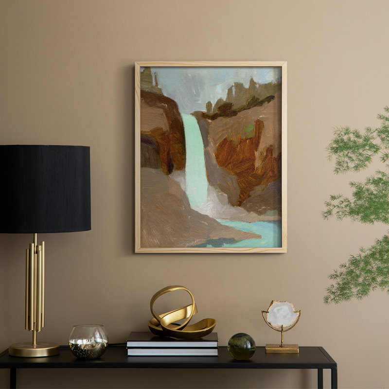 Turquoise Falls I Framed Print - Solid Wood