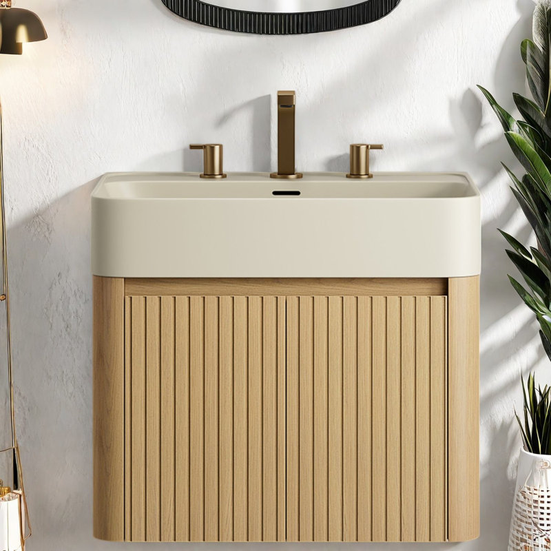 Meuble-lavabo moderne, rangement en bois de 24 po