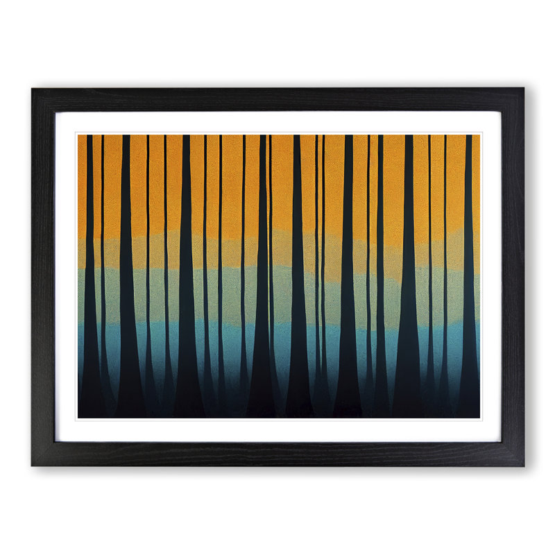 Pure Abstract Forest - Single Picture Frame Painting, Black, 46cm H x 64cm W x 2cm D