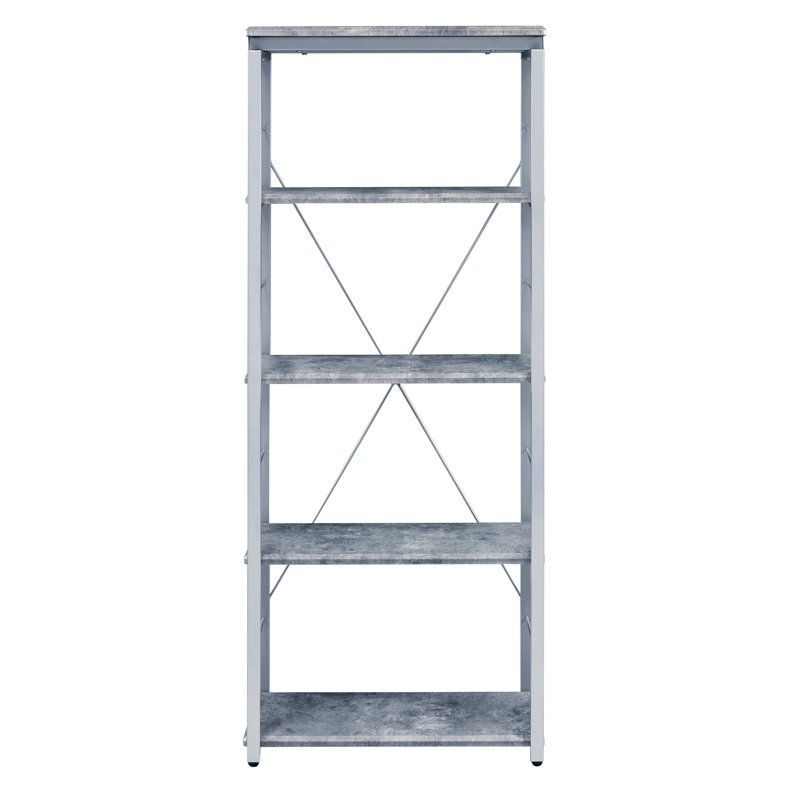Bibliothèque à 4 tablettes, Gris/argent