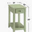 Plateau rectangulaire en bois avec un tiroir, vert clair