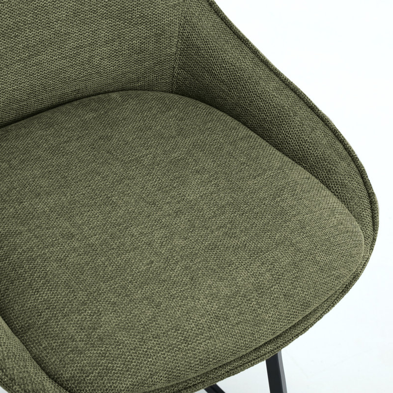 Absalom Swivel Upholstered 25.6'' Linen Counter Stool with Metal Frame, Green