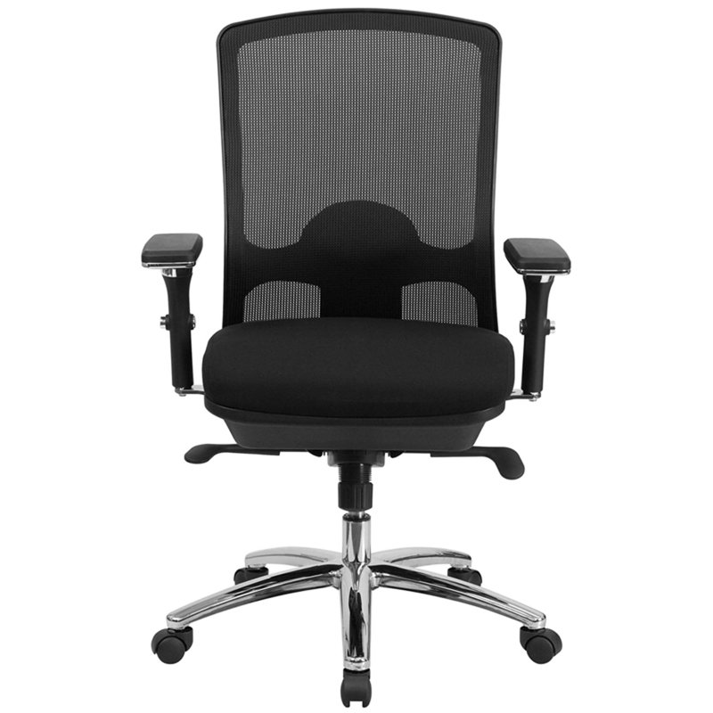 Black Mesh and Chrome Adjustable Swivel Office Chair