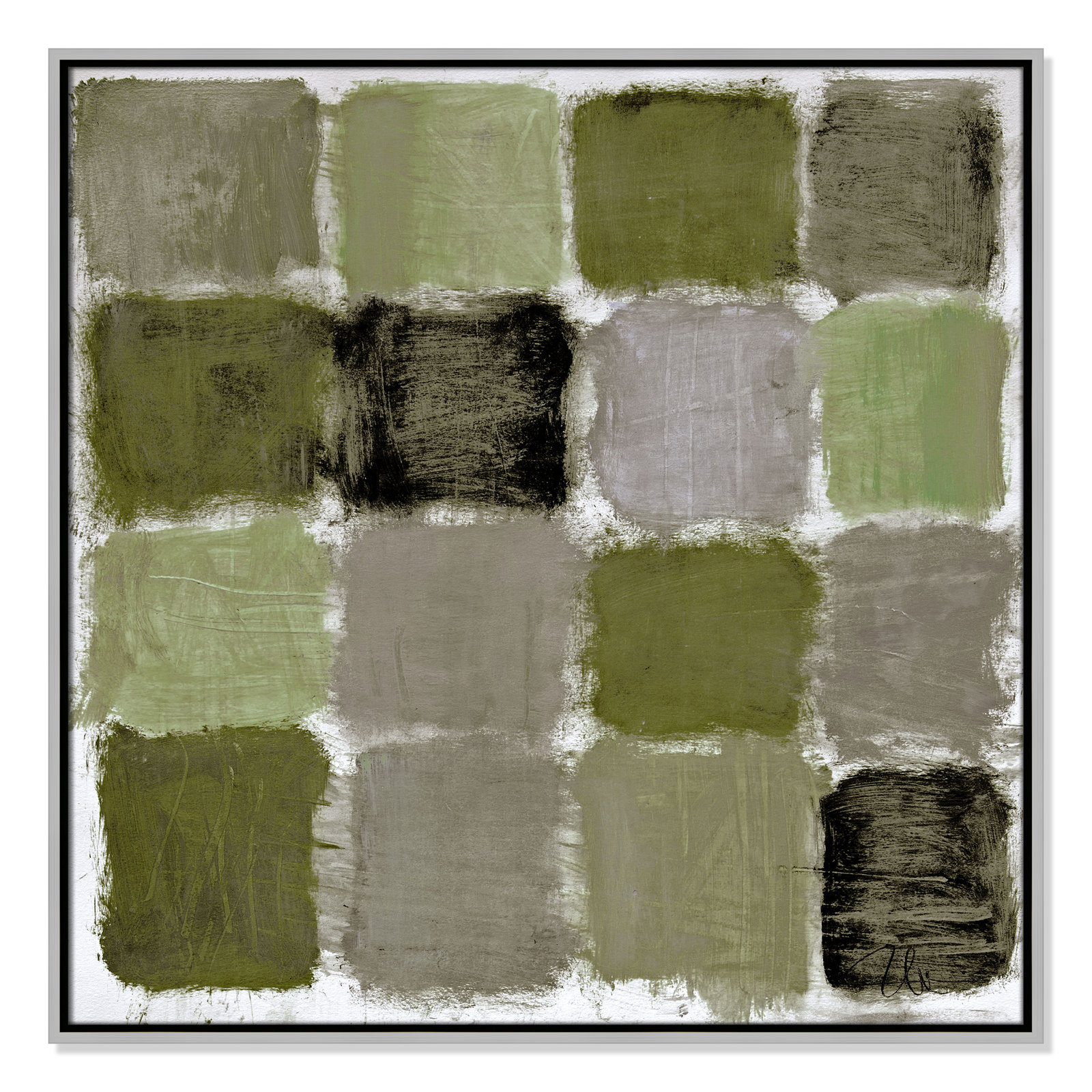 Coppola "Powder Room Green Reflections" Print, 31.5" H x 31.5" W, Silver