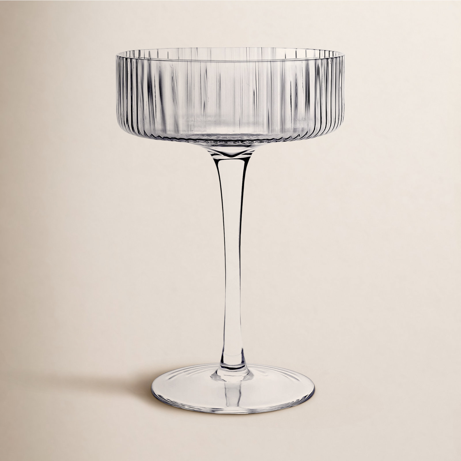 Harmon Ribbed Crystal Coupe, Clear