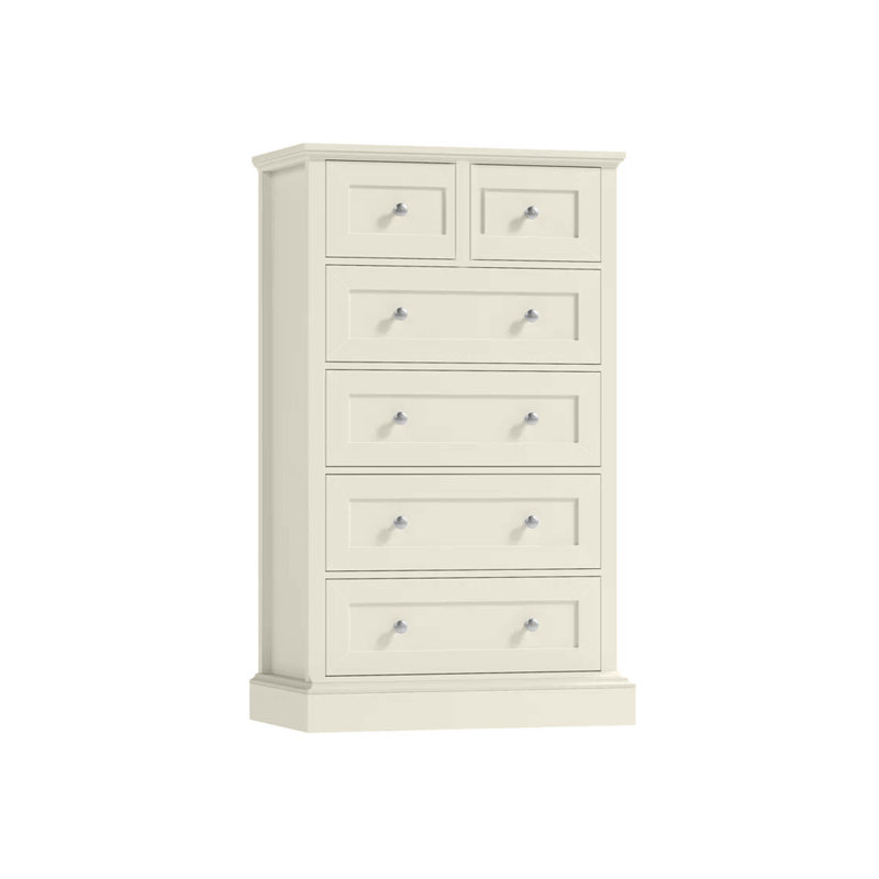 Commode 6 tiroirs Modern, Blanc doux