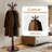 Solid Wood Freestanding Coat Rack With 14 Hooks, Vintage Style Entryway Hallway Coat Tree Hanger Stand, Sturdy Round Base For Heavy Duty Use