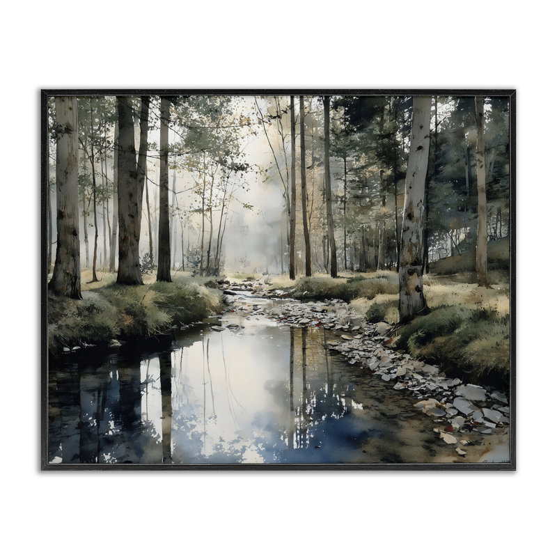 Giclée encadrée par Woodland Wonder Creek, design par Franklyn Gregory, 16 x 20, Midnight Black Giclee Framed