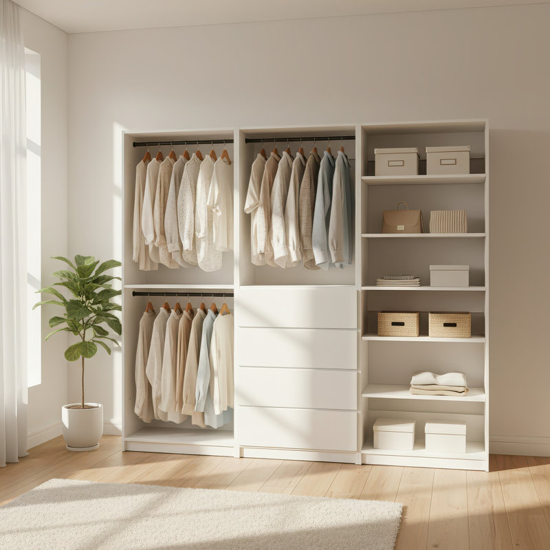 Système de garde-robe autoportant en bois Prosper