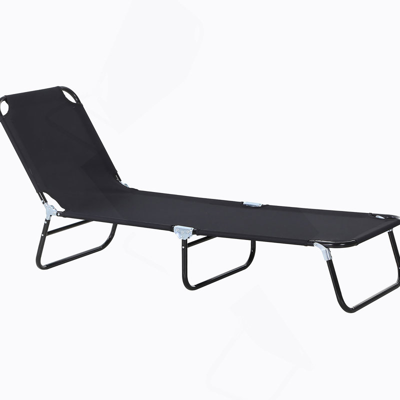 Folding Chaise Lounge Pool Chairs, Outdoor Sun Tanning With Reclining Back, Steel Frame & Breathable Mesh For Beach, Yard, Patio