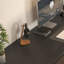Noir + bureau rectangulaire en bois massif transparent + acrylique-108994813