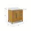 Ensemble de meuble-lavabo autoportant en chêne Baja de 36 po avec plateau en marbre blanc Carrara de Liles (assemblé)-940658