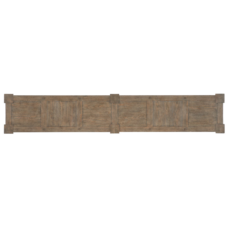 Rustic Brown Pine Veneer Console Table with Twisted Legs