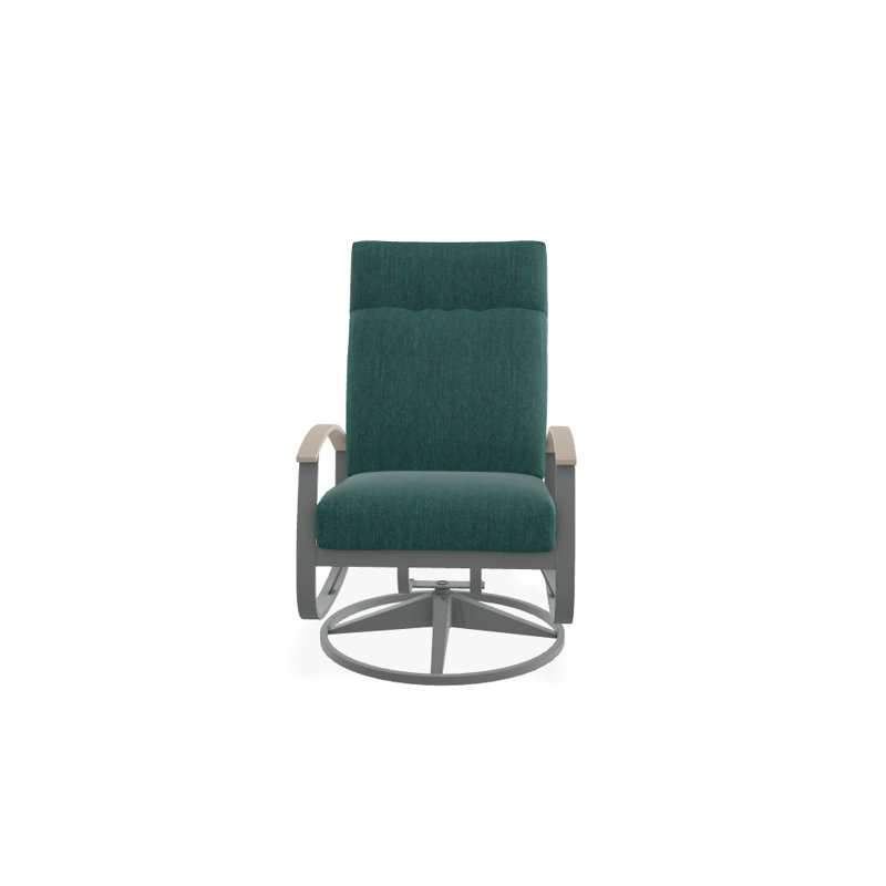 Chaise de patio pivotante avec coussins Askar, Tissage uni Sunbrella® brise coulée, Désert P60, Graphite texturé