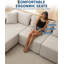108" Soft Modular Cloud Sectional Sofa with Boneless L-Shaped Couch Bed & Chaise, Featuring Cozy Corduroy Design No Assembly, Beige Right-2145016466-2145016479