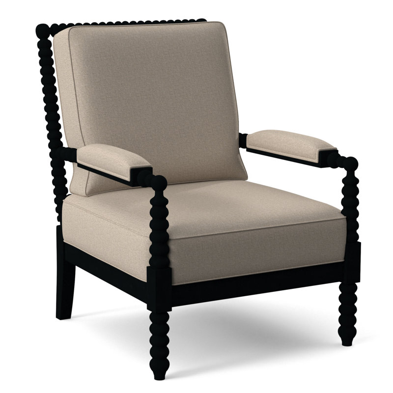 Fauteuil Jamilla Sabrina, Performance Crypton coquille d'œuf; 0884-93, Finition noire