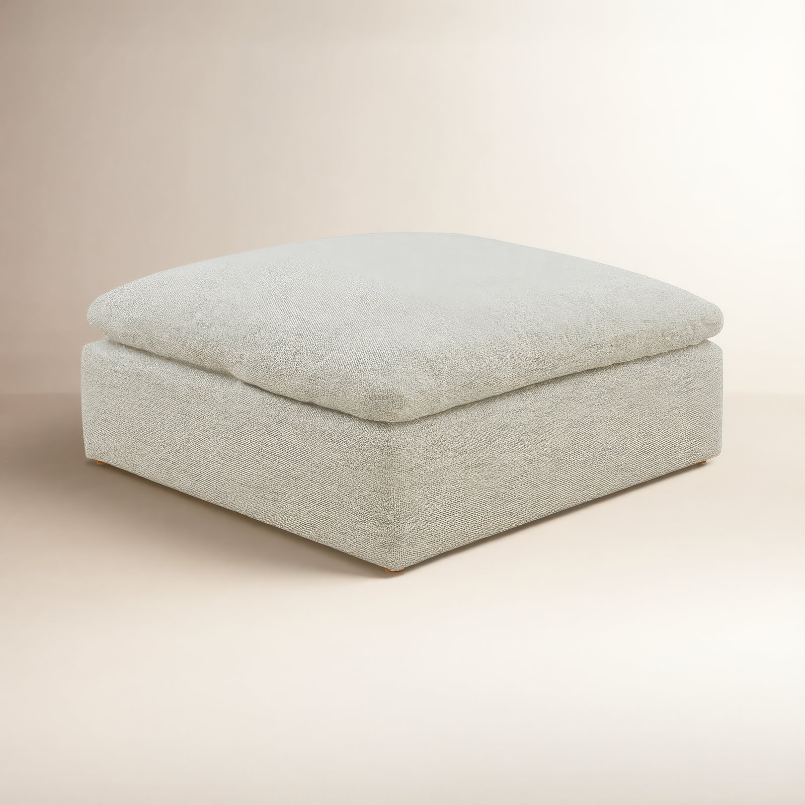 Tila Performance Fabric Ottoman, Light Gray Livesmart®